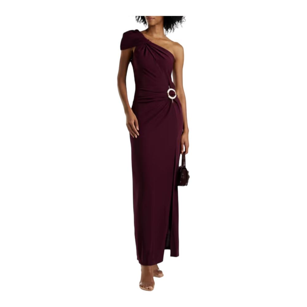 Nicholas dress Cory Embellished One shoulder gown dark purple size 8
